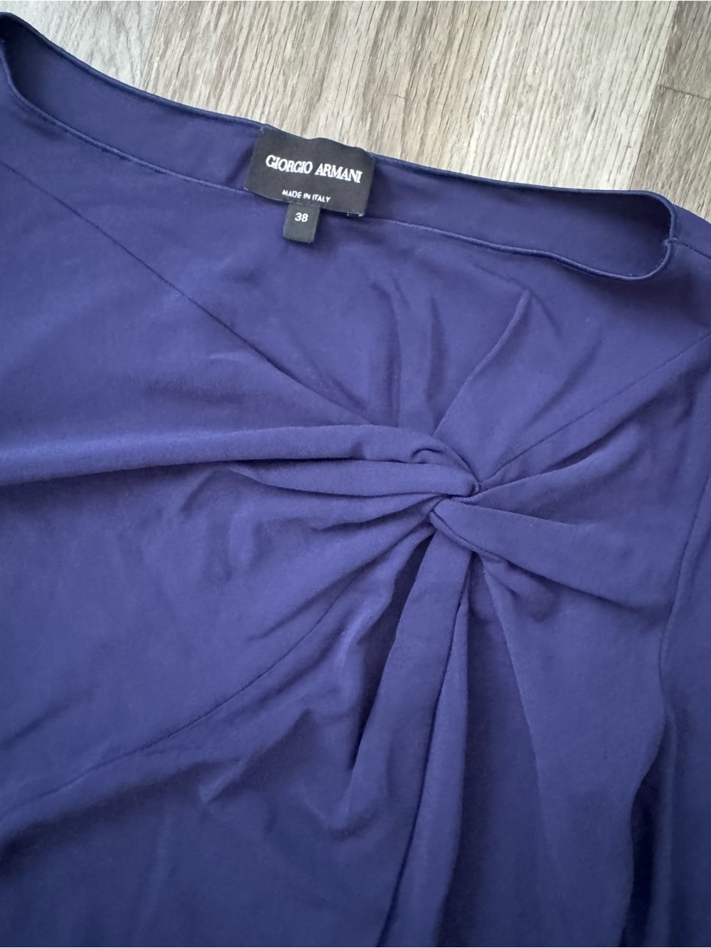 NEW Giorgio Armani Royal Blue Twist Front Blouse 38 - Picture 2 of 4